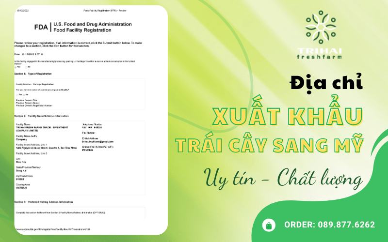 trái cây xuất khẩu